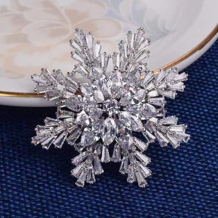 โ๏ธโจ Crystal Snowflake Brooch