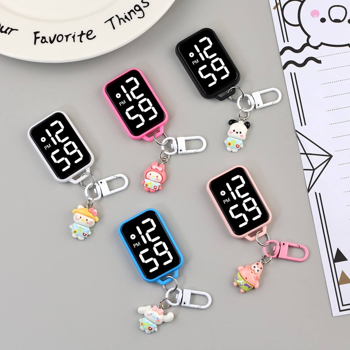 ⏰✨ Cute Mini LED Clock Keychain ✨🎀