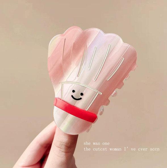 Personalized White Badminton Hairpin 🎀🏸✨