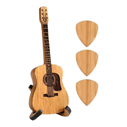 🎸 Mini Wooden Decorative Guitar Set 🌳